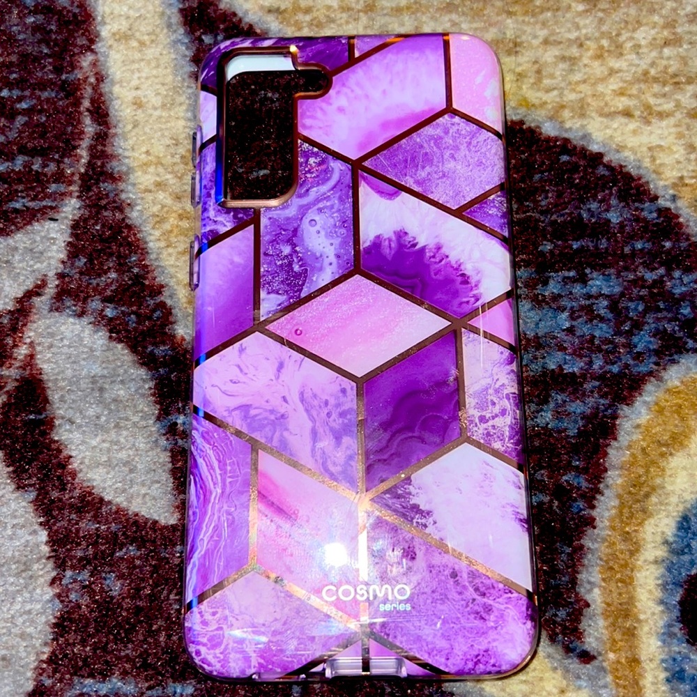 Samsung Galaxy S21+ plus 5G purple mosaic cosmo case